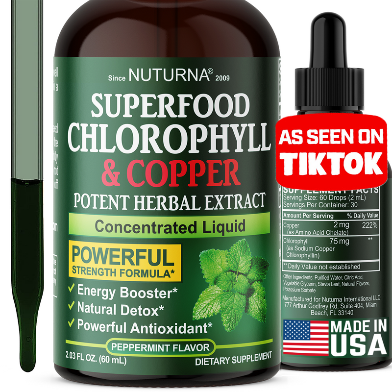 Chlorophyll Liquid Drops Double Concentrate With Added Copper
