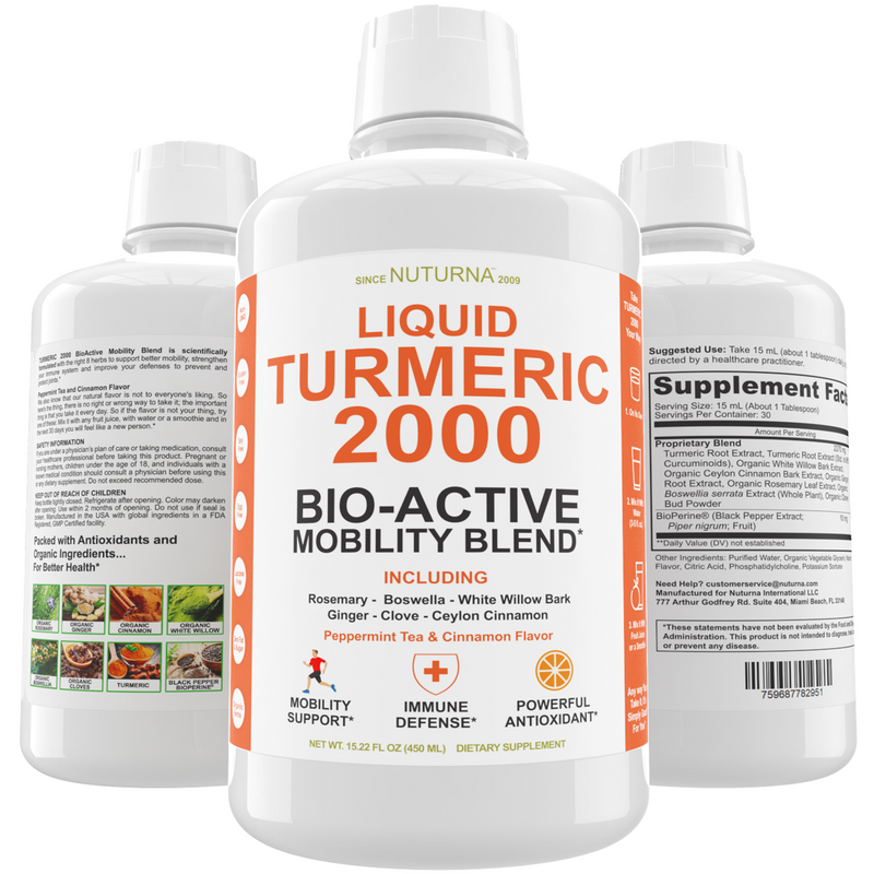 Liquid Turmeric 2000 7 Herb BioActive Mobility Blend for Healthy Joints