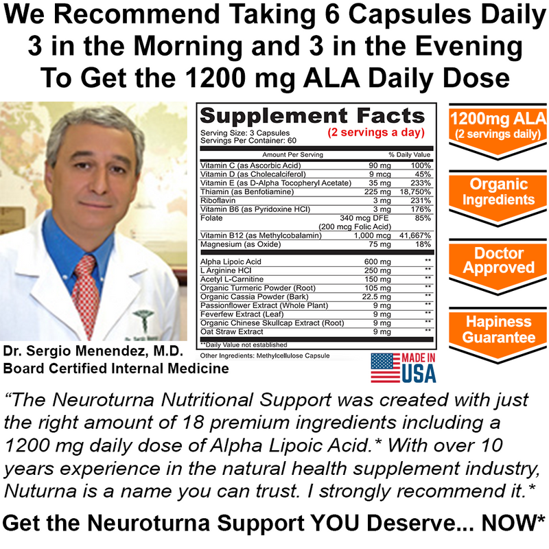 Neuroturna® Neuropathy Support Supplement with 1200 mg ALA Daily Dose