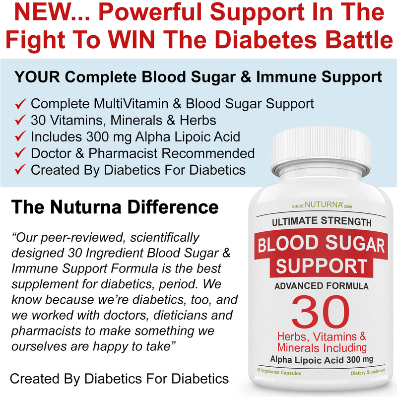 Blood Sugar Support Supplement - 30 Vitamins, Minerals & Herbs with 300mg ALA