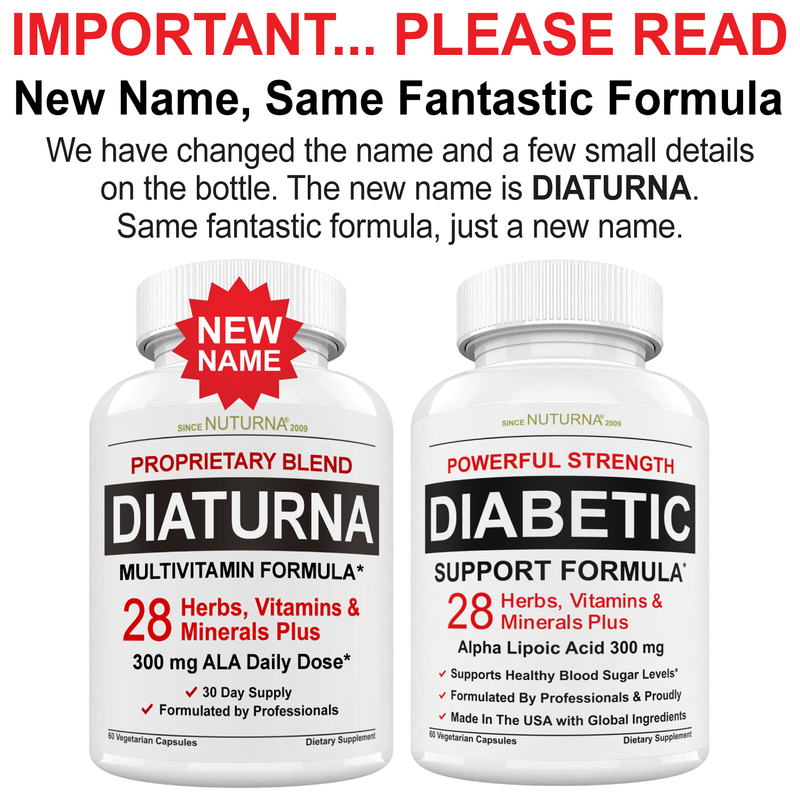(3 Pack) Diaturna Support Supplement - 28 Vitamins, Minerals & Herbs with 300mg ALA