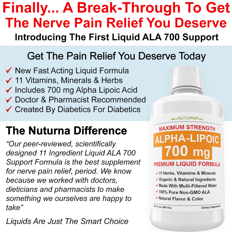 (3 Pack) ALA 700 Neuropathy Relief Support Liquid Supplement with 700mg ALA