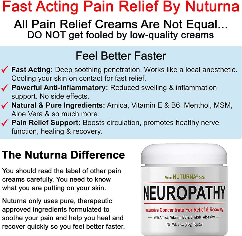 (3 Pack) Fast-Acting Neuropathy Nerve Relief Cream - Max Strength Large 3 oz
