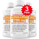 (3 Pack) ALA 700 Neuropathy Relief Support Liquid Supplement with 700mg ALA