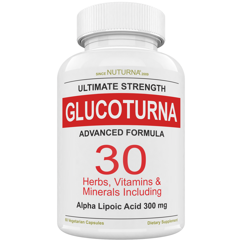 Glucoturna Blood Sugar Support Supplement - 30 Vitamins, Minerals & Herbs with 300mg ALA