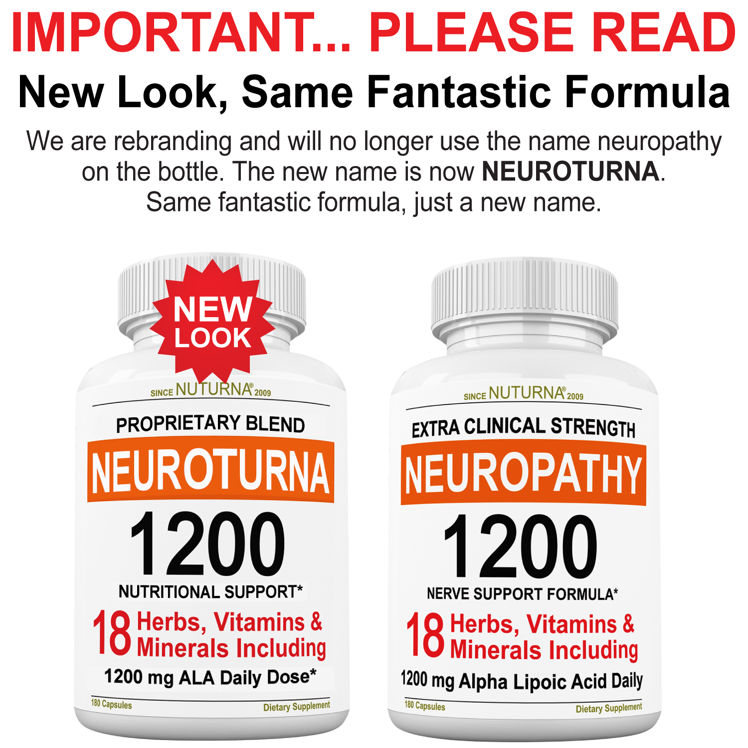 Neuroturna® Neuropathy Support Supplement with 1200 mg ALA Daily Dose