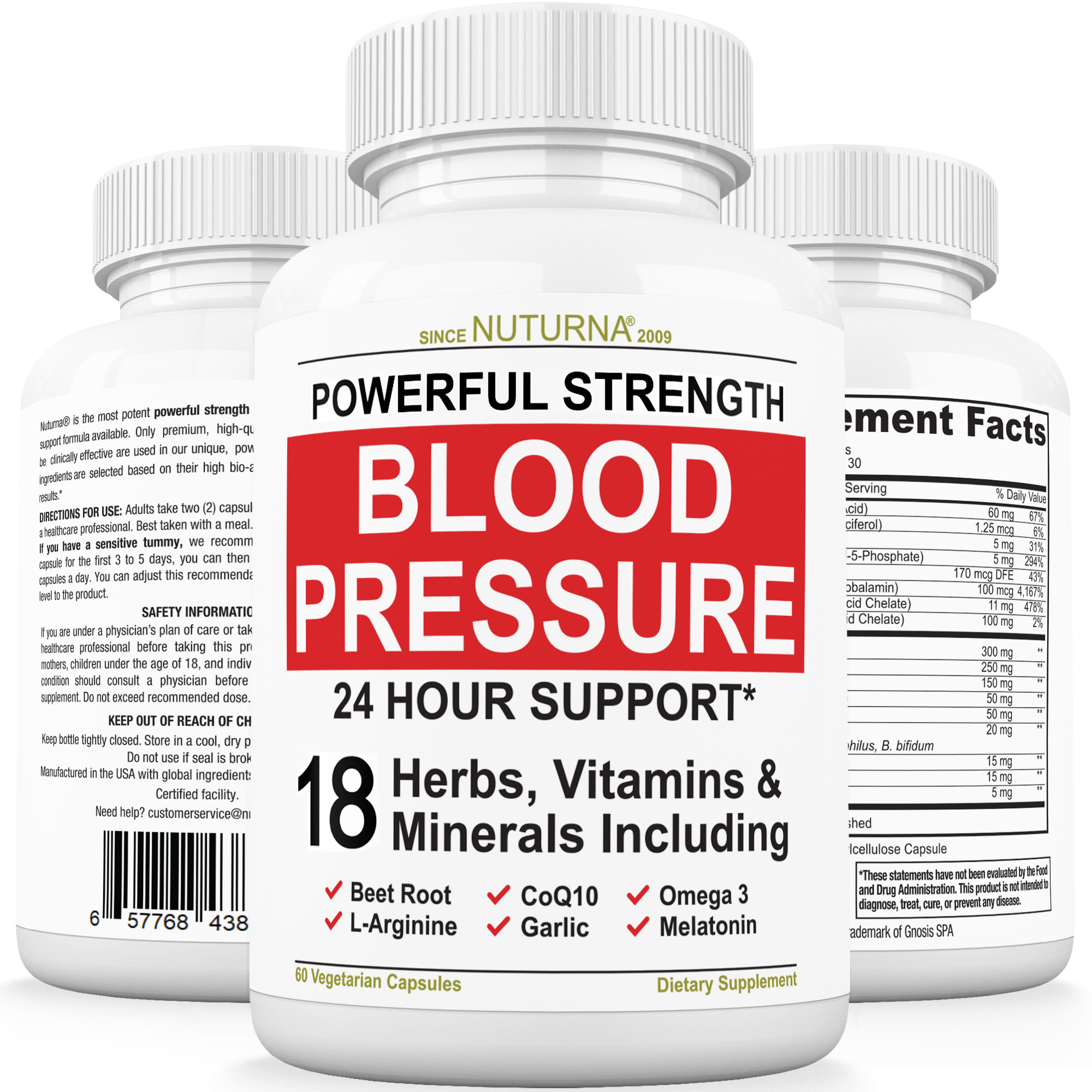 Blood Pressure Support Supplement   20 Vitamins Minerals & Herbs with