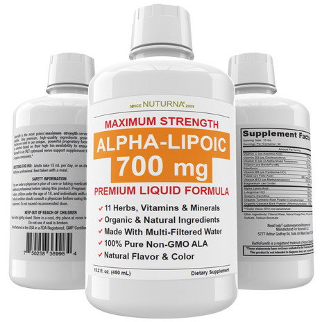 ALA 700 Neuropathy Relief Support Liquid Supplement with 700mg ALA