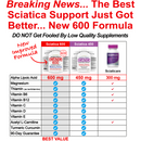 Sciatica Nerve Pain Relief Support with 600 mg ALA Daily Dose