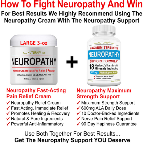 Fast-Acting Neuropathy Nerve Relief Cream - Max Strength Large 3 oz