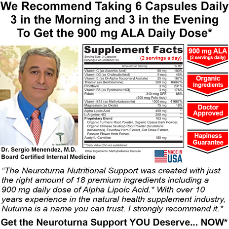Neuroturna® Neuropathy Support Supplement with 900 mg ALA Daily Dose