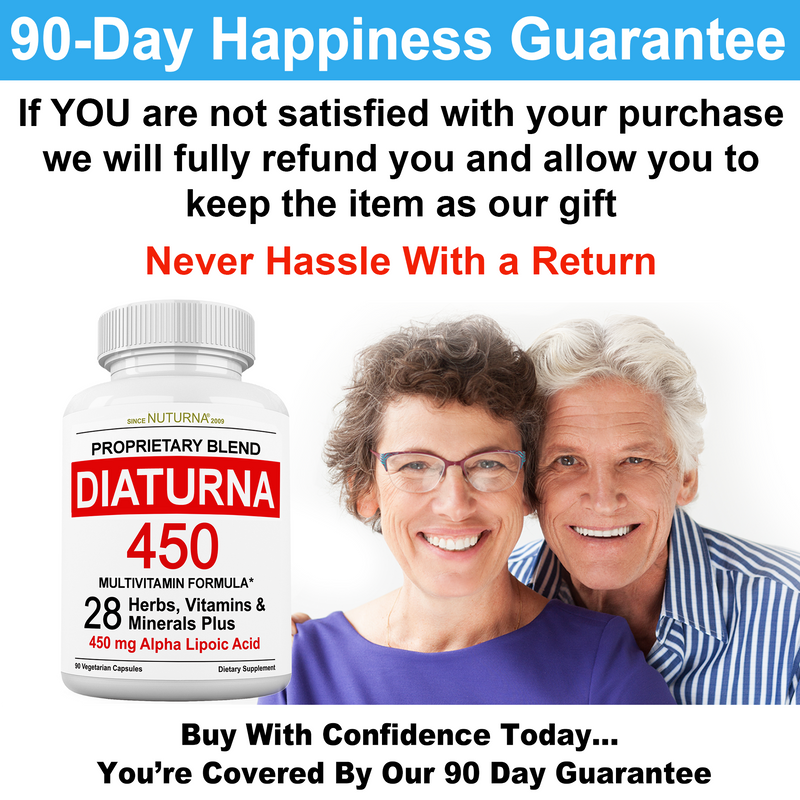 Diaturna Support Supplement - 28 Vitamins, Minerals & Herbs with 450mg ALA