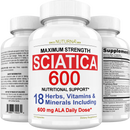 Sciatica Nerve Pain Relief Support with 600 mg ALA Daily Dose
